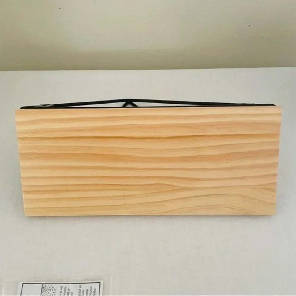 Short Stories Asymmetrical Wall Shelf w/Hardware to Hang Wood Floating